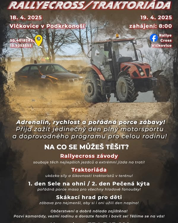 www.sraziky.cz rallyecross zavody a vlckovicka traktoriada 2025