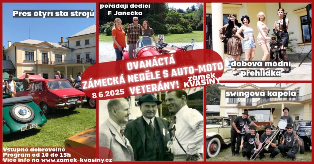 www.sraziky.cz 12 zamecka nedele s auto moto veterany 2025 zamek kvasiny 1024x536
